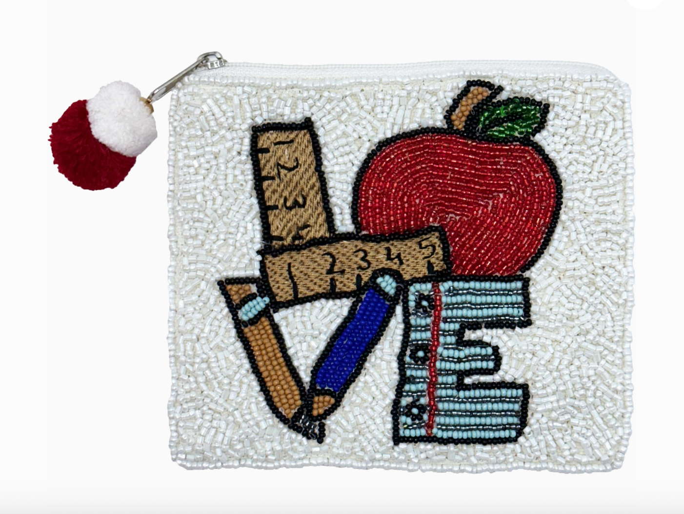 Love Teacher Beaded Coin Pouch
