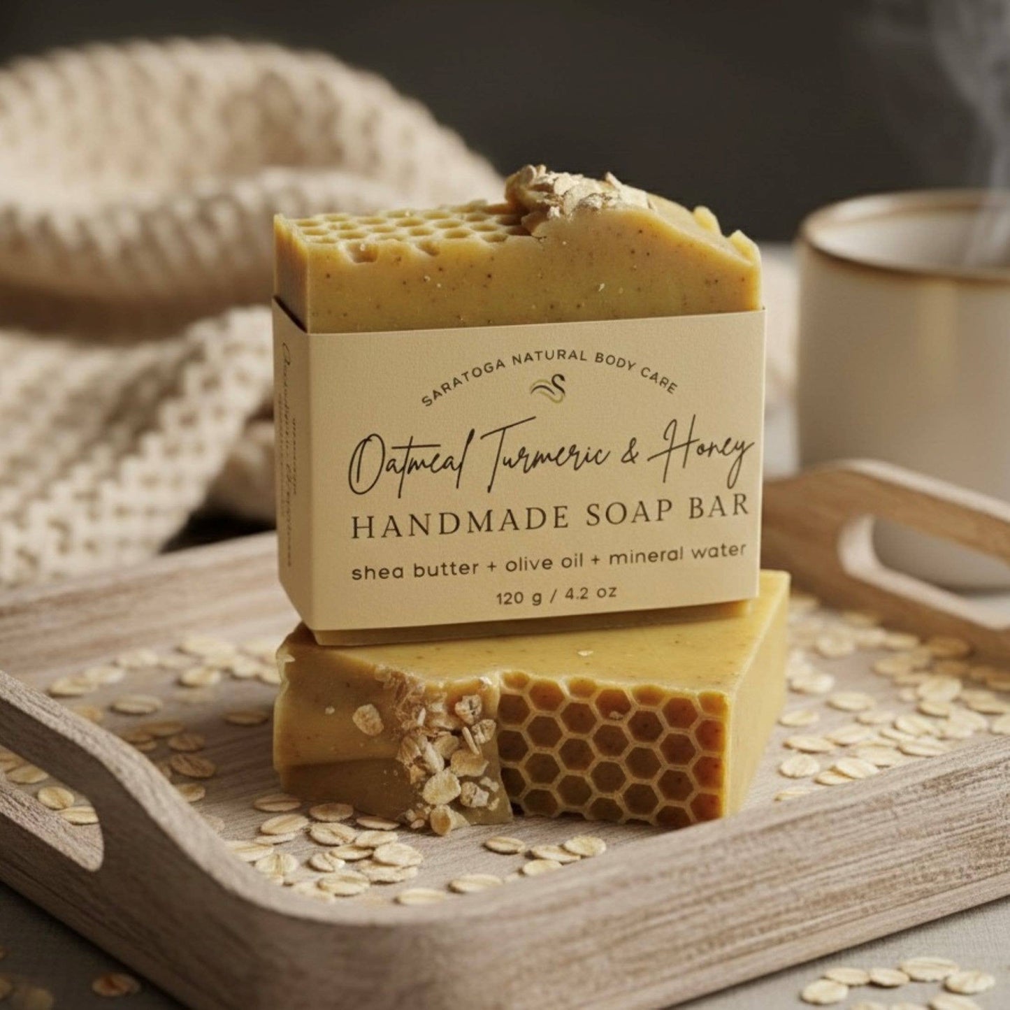 Oatmeal Turmeric & Honey Handmade Soap Bar VEGAN