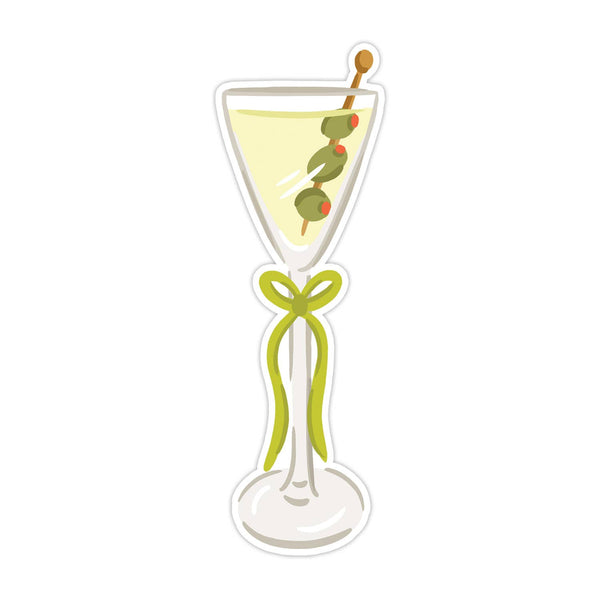 Green Bow Martini Die Cut Bookmark